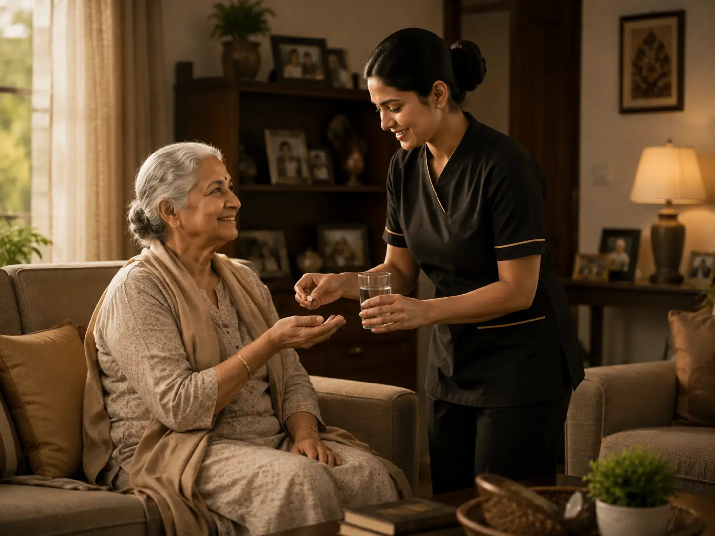 Professional nurse at home