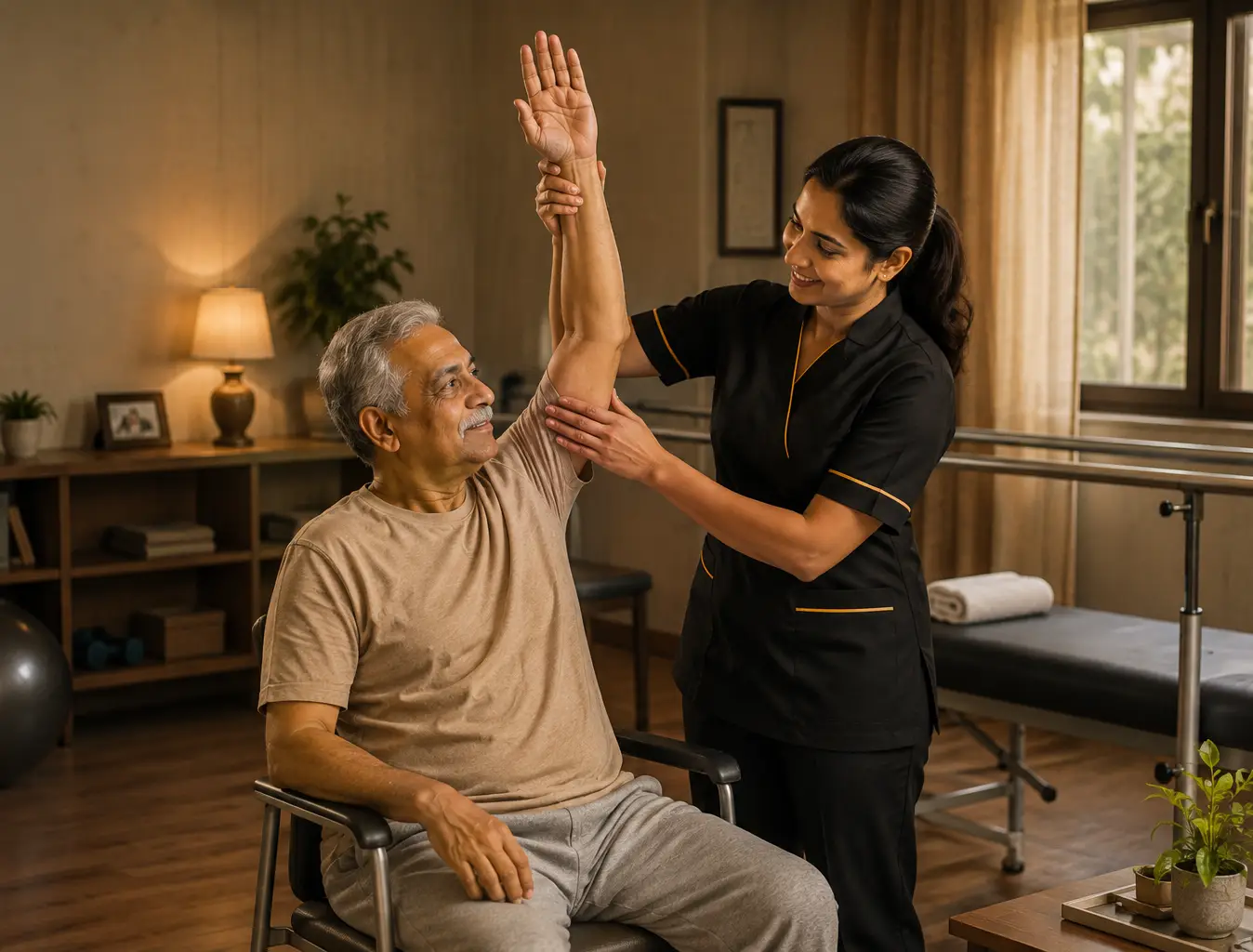 Physiotherapy session at home