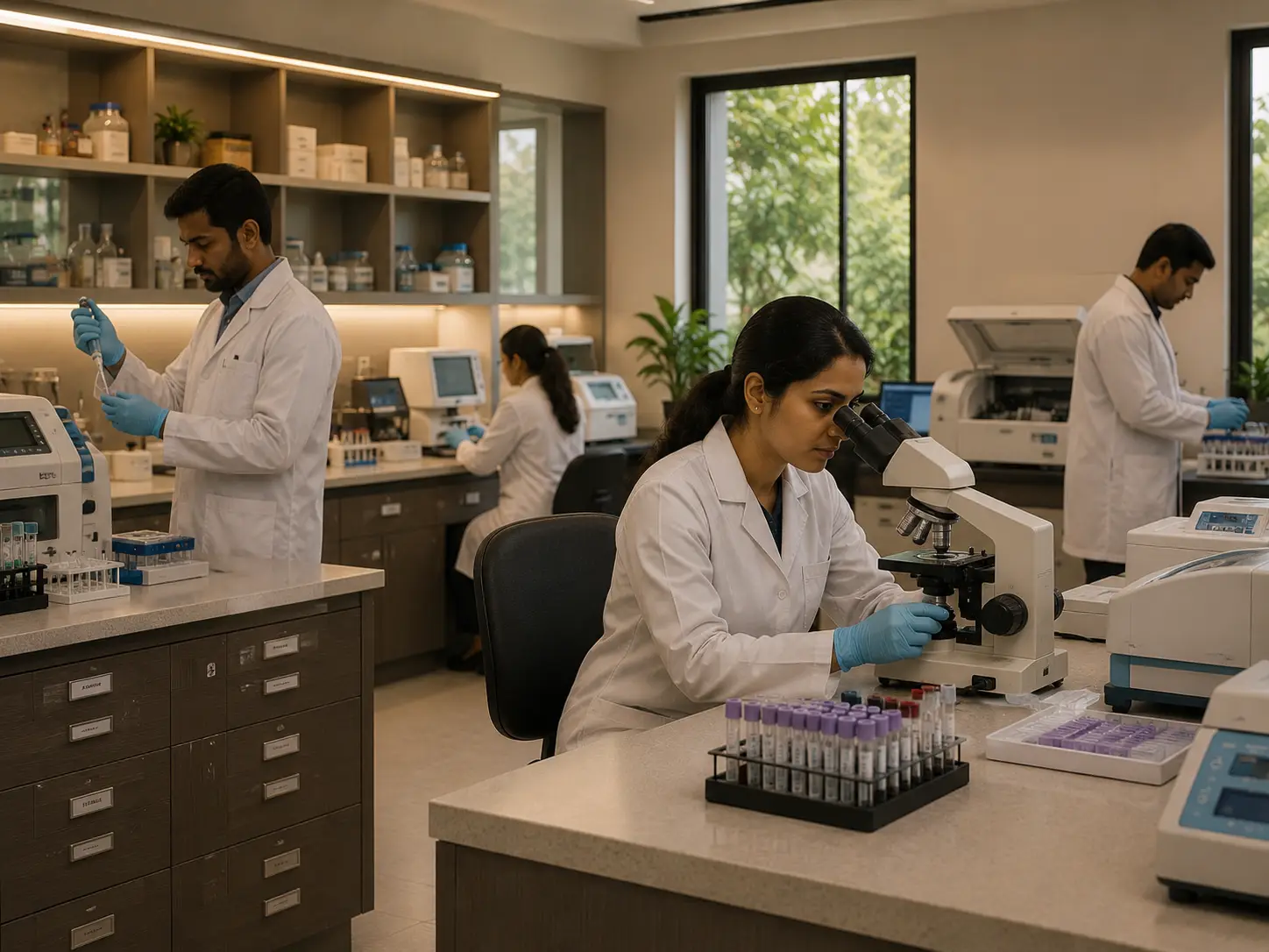 Certified laboratory processing samples